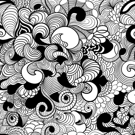 Zentangle wave backgroundのイラスト素材