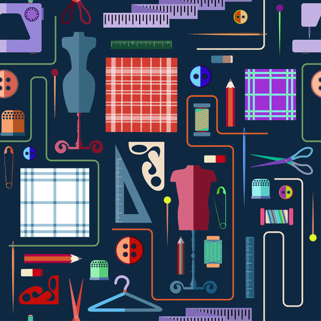 Sewing seamless patternのイラスト素材