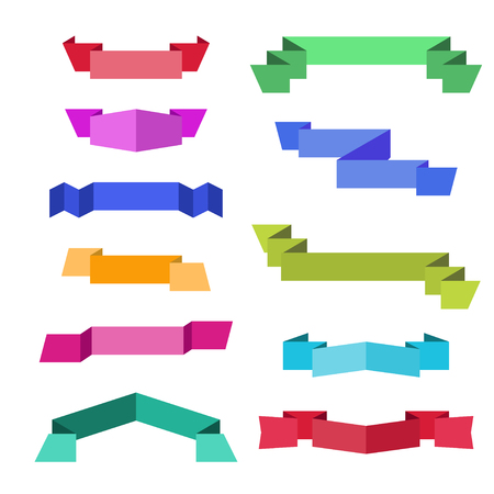 Ribbons. Banners. Flat designのイラスト素材