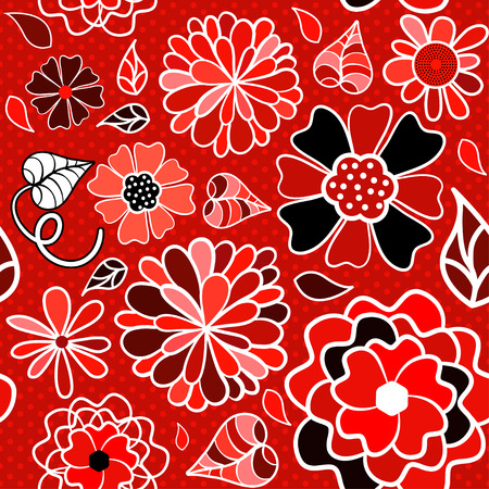 Color cartoon flower seamless patternのイラスト素材