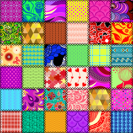 Abstract patchwork seamless patternのイラスト素材