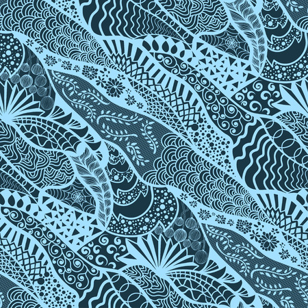 Seamless pattern in style zentangle ethnic, doodle.のイラスト素材