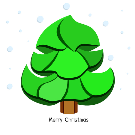 Christmas tree of paperのイラスト素材