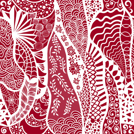 Seamless pattern in style zentangle ethnic, doodle.のイラスト素材