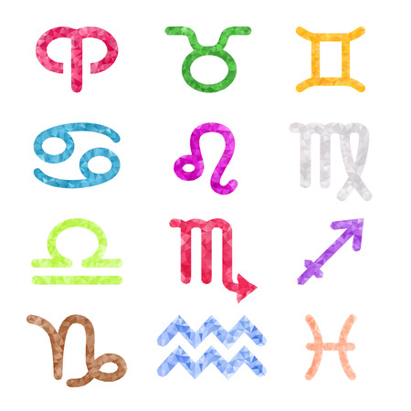 Solor zodiac signs of triangles.のイラスト素材