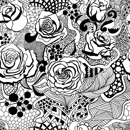 Triangles in black and white backgroundのイラスト素材