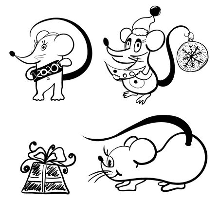 Cartoon rat. Symbol of chinese new year. Zodiac sign of the chinese horoscopeのイラスト素材