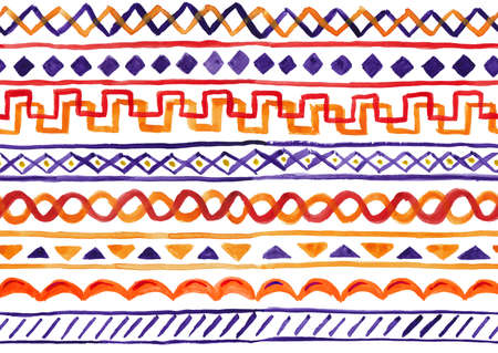 Seamless watercolor multicolored geometricの写真素材