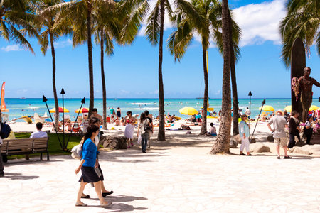 Waikiki Beach on Oahuのeditorial素材