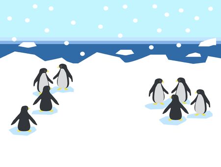 Penguins in the Ice World/Illustrationsのイラスト素材