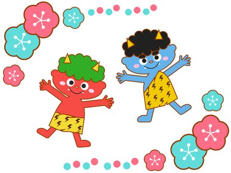 Setsubun: The Children of the Red Demon and the Blue Demonのイラスト素材