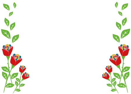 Red rose frameのイラスト素材