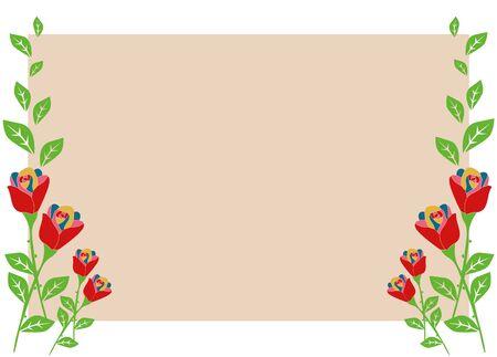 Red rose frameのイラスト素材