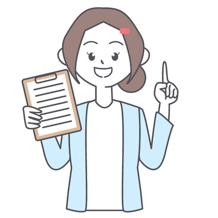 A woman in a cardiganのイラスト素材