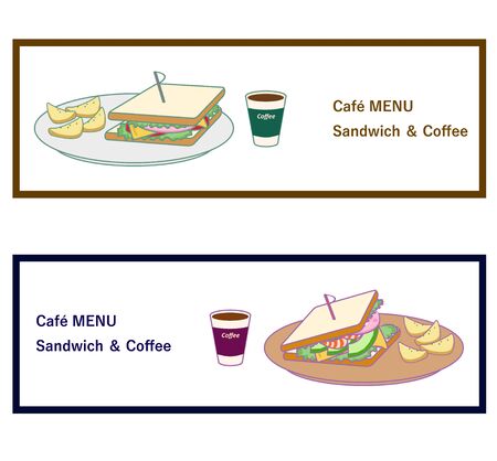 Cafe menu for sandwiches and coffeeのイラスト素材