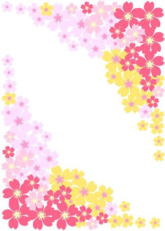 The frame of the cherry tree which flows diagonallyのイラスト素材
