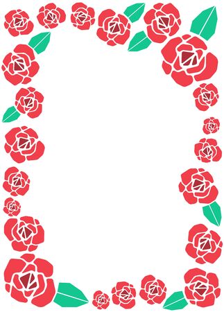 Red rose frameのイラスト素材