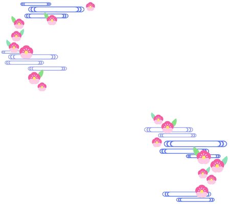 Japanese style frame of cherry blossoms Background materialのイラスト素材