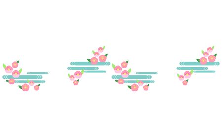 Japanese style frame of cherry blossoms Background materialのイラスト素材