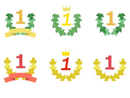 Laurel decoration frames and numbersのイラスト素材