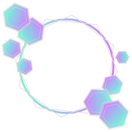 Hexagon and circle framesのイラスト素材
