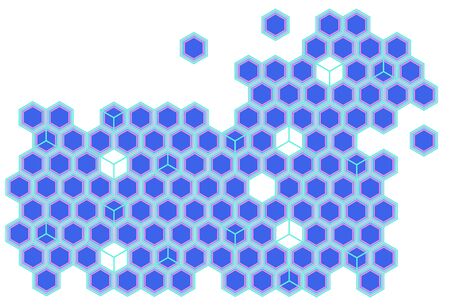6-square science patternのイラスト素材