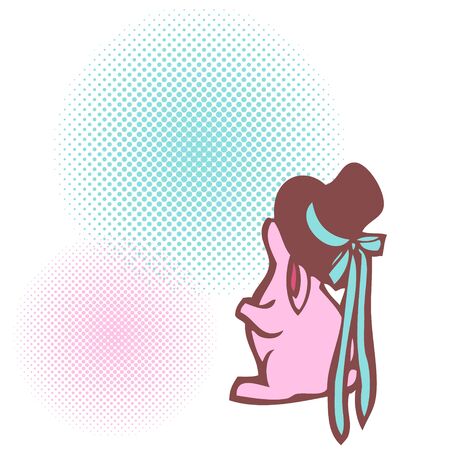 Rabbit in a hatのイラスト素材