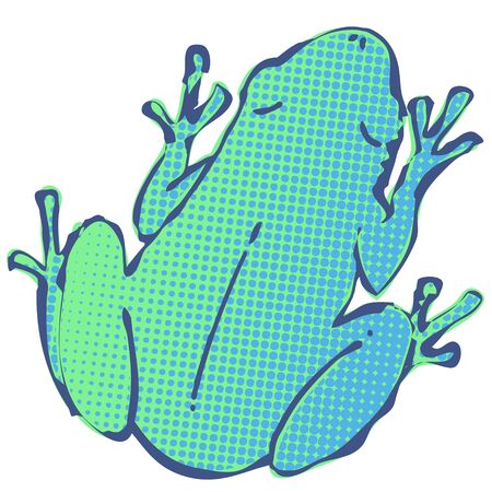 Hand-drawn dot-patterned frogのイラスト素材