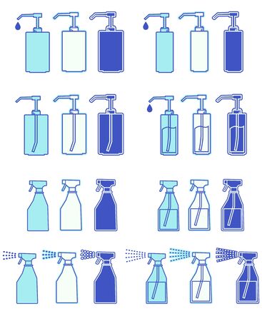 Various bottle containers set illustrationsのイラスト素材