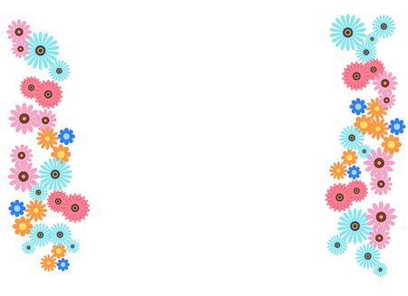 Colorful flower decoration framesのイラスト素材