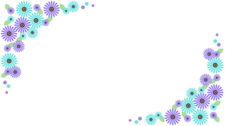 Cute flower frame illustrationのイラスト素材