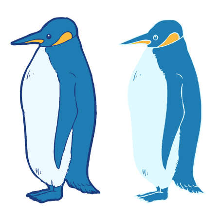 Simple penguin material illustrationsのイラスト素材