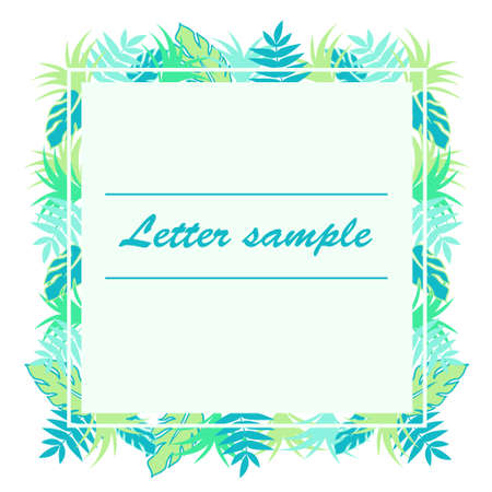 Green leaf decoration frameのイラスト素材