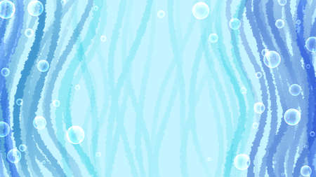 Blue lines and soap bubbles backgroundの写真素材