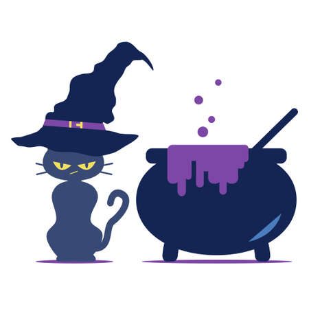 The Wizard's Black Cat and the Potのイラスト素材