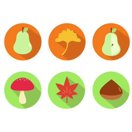 Set of icon illustrations of autumn tasteのイラスト素材