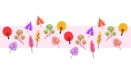 Colorful trees pattern materialのイラスト素材