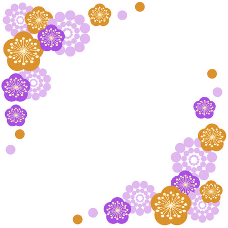Gorgeous plum blossom background materialのイラスト素材