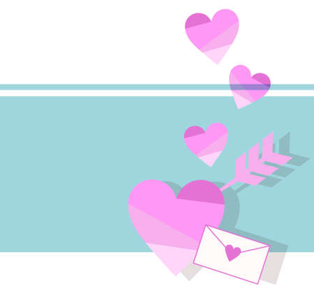 Heart and love letter background materialのイラスト素材