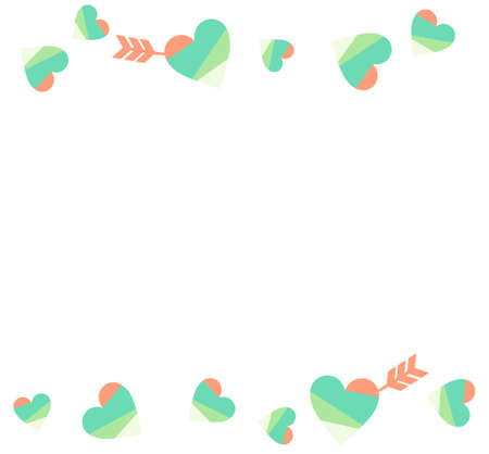 Horizontal line frame of arrow-stuck heartのイラスト素材