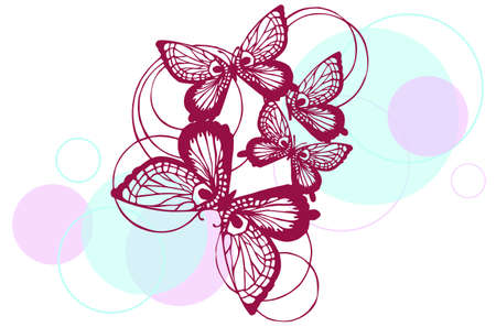 Many butterfly cutoutsのイラスト素材