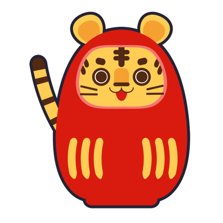 Red Dharma and Tiger Faceのイラスト素材
