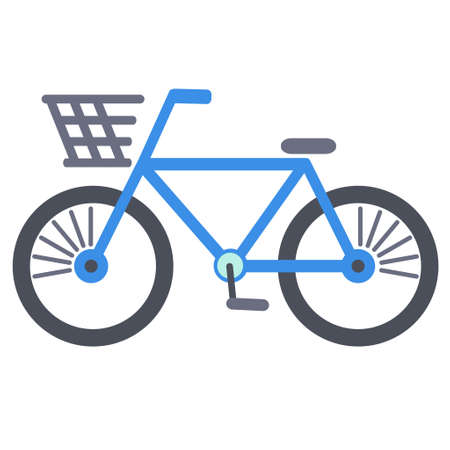 Bicycle with blue basketのイラスト素材