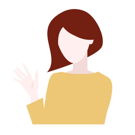 Simple woman showing her palmのイラスト素材
