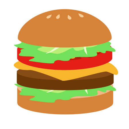 Meat and vegetable burgersのイラスト素材