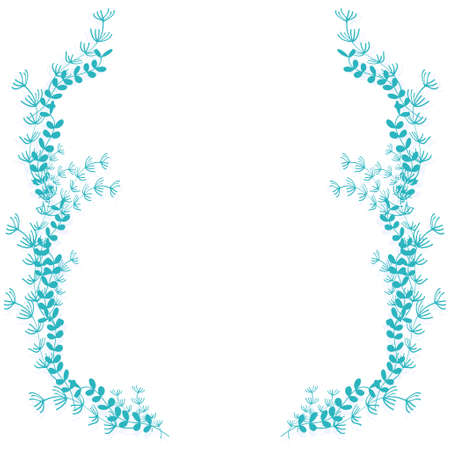 Aquatic Herb Ornamental Frameのイラスト素材