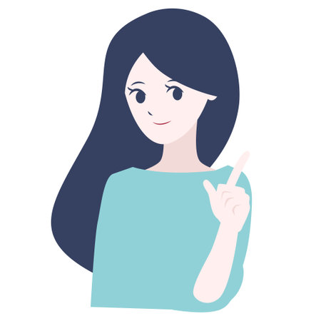 Woman standing index fingerのイラスト素材