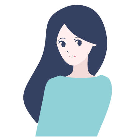 Long hair womenのイラスト素材