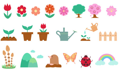 Set of spring iconsのイラスト素材