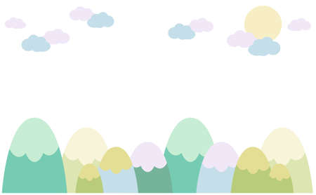 Natural landscape of mountains and sunのイラスト素材